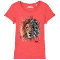 T-shirt femme premium bio Lion Tribes Zoo de Champrepus Mid Heather Red S