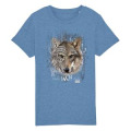 T-shirt femme premium bio Loup Native Tribes Zoo de Jurques Sky Blue S