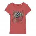 T-shirt femme premium bio Maki Catta Parc Animalier d&rsquo;Auvergne + transfert Col Parc Animalier d&rsquo;Auvergne Mid Heather Red S