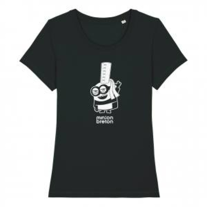 Tshirt femme premium bio Minion Breton Black S