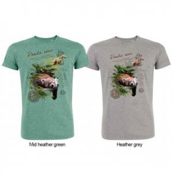 Tshirt femme premium bio Panda Roux  transfert Col Zoo dAmiens Heather Grey S