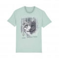 T-shirt femme premium bio Panth&egrave;re des Neiges Native Tribes Parc Animalier d&rsquo;Auvergne + transfert Col Parc Animalier d&rsquo;Auvergne Caribbean Blue XS