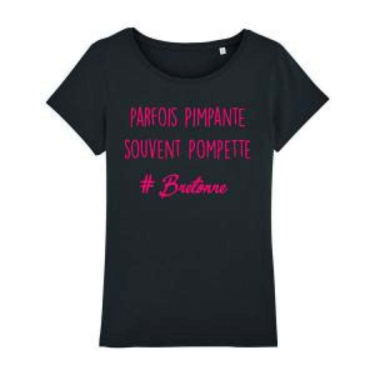T-shirt femme premium bio Pimpante/ Pompette Black XS