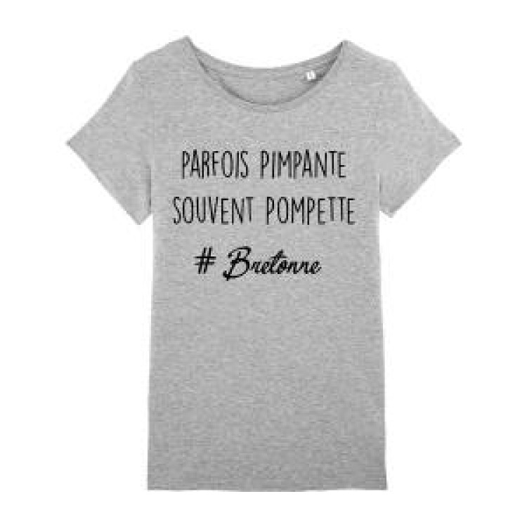 T-shirt femme premium bio Pimpante/ Pompette Heather Grey XS