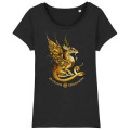 T-shirt femme premium bio Steam Dragon M&eacute;tallique Black XS
