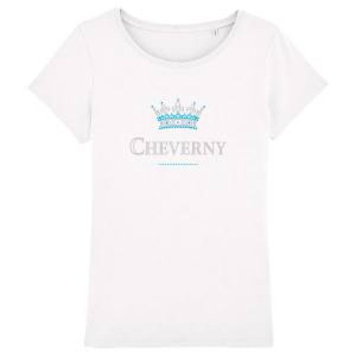 Tshirt femme premium bio Strass Couronne Cheverny White XS