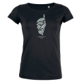 T-shirt femme premium bio Transfert Paillette logo Zoo Corsica Black XS