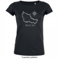 T-shirt femme premium bio Transfert paillettes d&eacute;coupe de l&rsquo;ile - Belle Ile Black XS