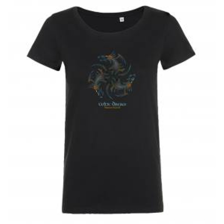 Tshirt femme premium bio Triskell 3 Dragons Celtic Dream Black S
