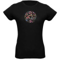 T-shirt femme premium bio Triskell + transfert Strass Black XS