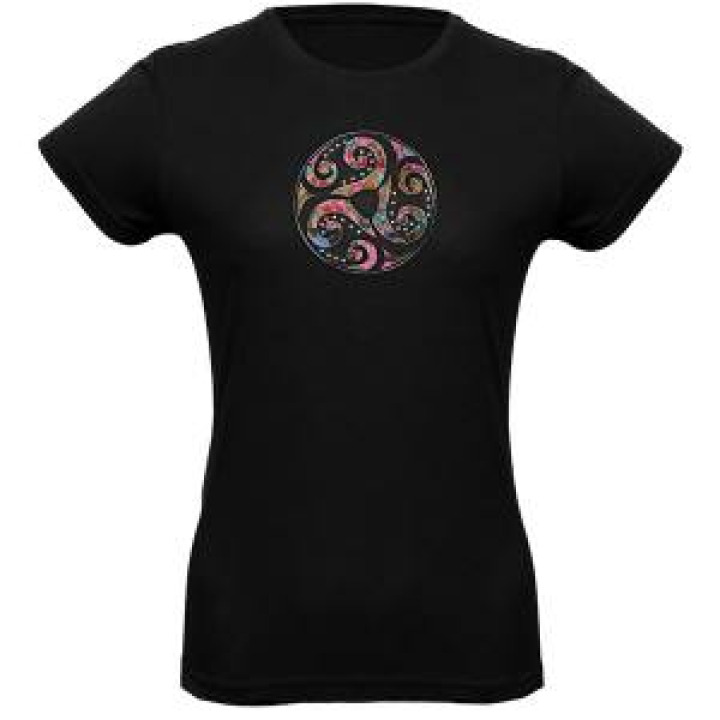 Tshirt femme premium bio Triskell  transfert Strass Black S