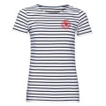 T-shirt femme rayé E1335 Ref/ 35903 Chaise Nice French Riviera French Marine / Blanc S