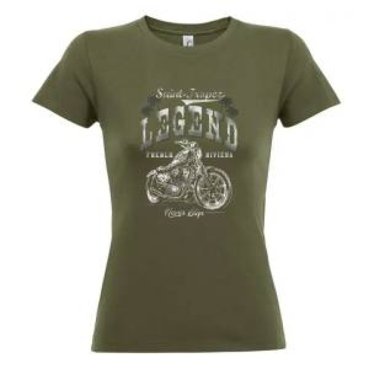 Tshirt femme Saint Tropez Légende Biker French Riviera Army M