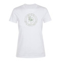 T-shirt femme Transfert Paillette Chaise Nice Baie des Anges dans un Cercle Version Argent Blanc S