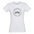 T-shirt femme Transfert Paillette Monaco Palais Princier Monte Carlo dans un Cercle (Version Argent)