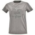 T-shirt femme Transfert paillettes Argent Speak In Glisse Gris Chin&eacute; S