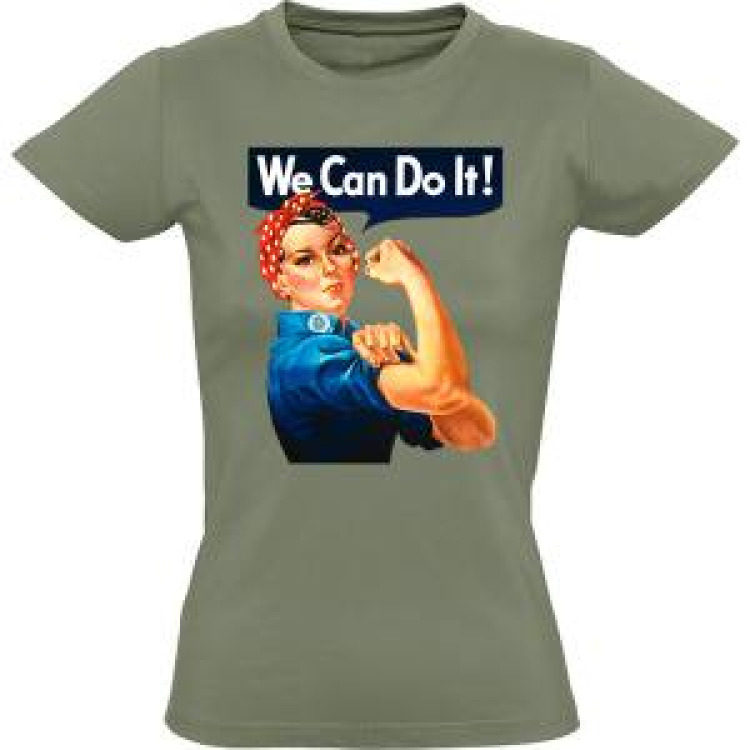 T-shirt femme We Can Do It !!! Kaki S