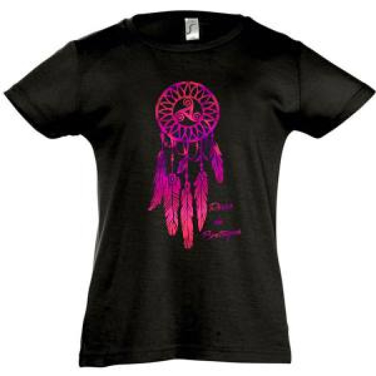 T-shirt fillette Attrape-r&ecirc;ves Noir Profond 2 ans