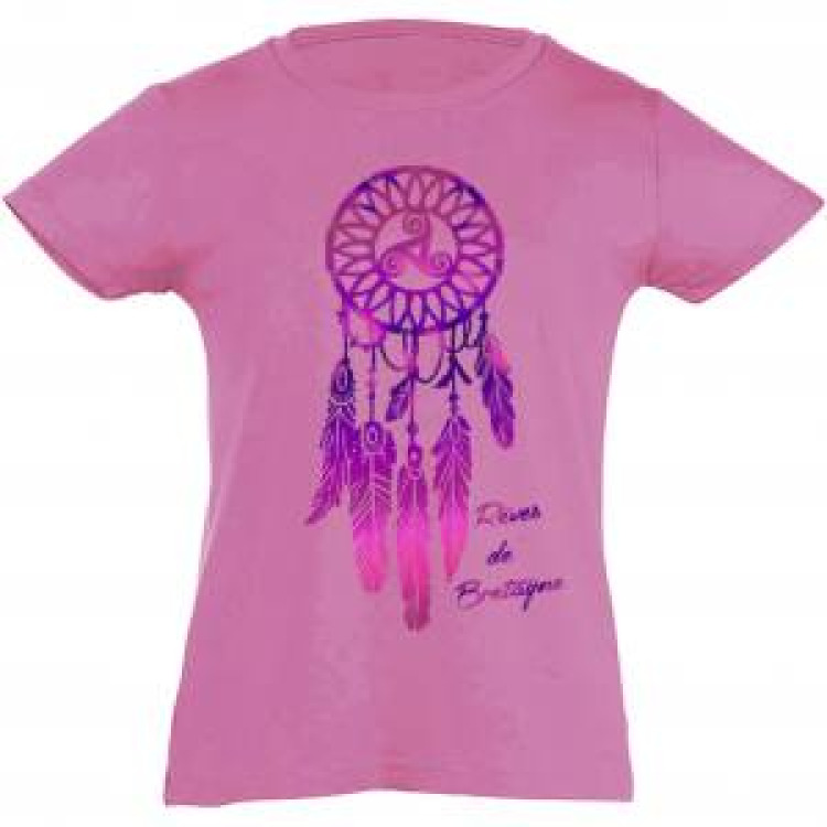 T-shirt fillette Attrape-r&ecirc;ves Rose Orchid&eacute;e 2 ans