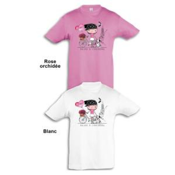Tshirt fillette Ballade à Vélo Strasbourg Alsace France Blanc 2 ans