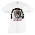 T-shirt fillette Chat Grand Chef Lit et Mixe Blanc 2 ans