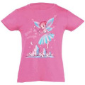 T-shirt fillette Fée Papillon Bretagne + transfert Strass Fuschia 2 ans
