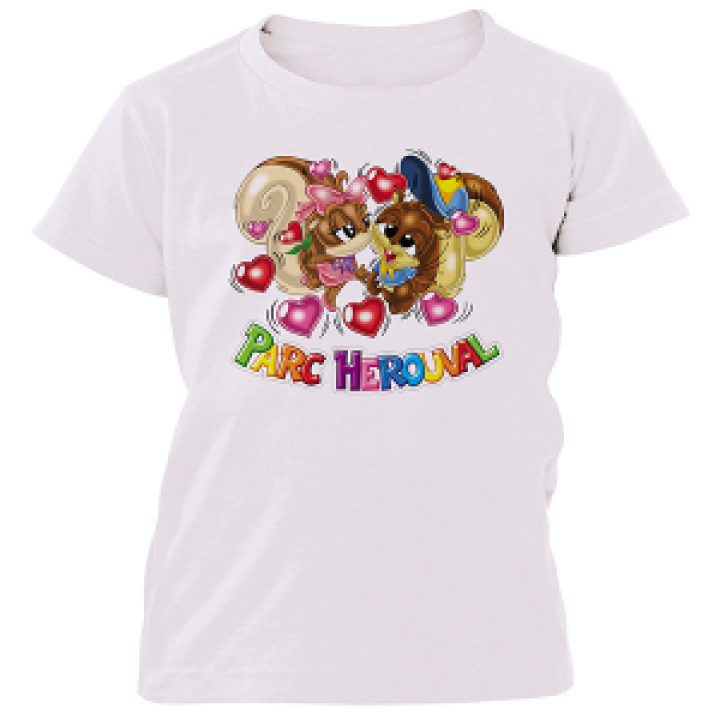 Tshirt fillette Fille et Garçon Bisous Parc Herouval Blanc 8 ans