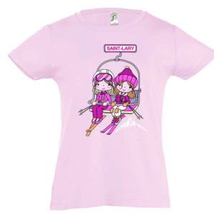 Tshirt fillette Filles Télésiège Saint Lary Rose Moyen 2 ans