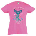 T-shirt fillette Je suis la Reine des Sirènes + transfert Sirène les Sables d’Olonne Rose Orchidée 2