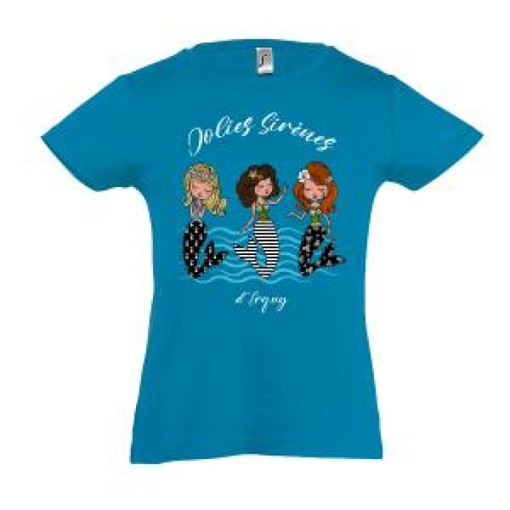 Tshirt fillette Jolies Sirènes Derquy Aqua 4 ans