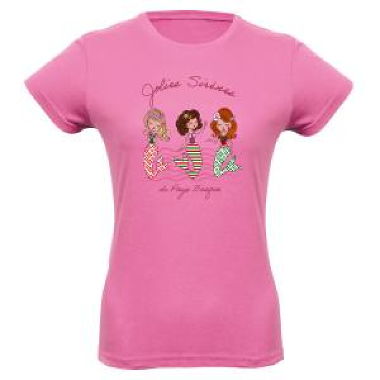 T-shirt fillette Jolies Sir&egrave;nes du Pays Basque Rose Orchid&eacute;e 4 ans