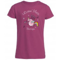 T-shirt fillette Licorne' Muse Bretagne + transfert Paillette Argent Fuschia 2 ans