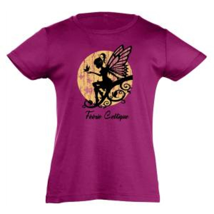 Tshirt fillette Ombre Feerie Celtique Fuschia 2 ans