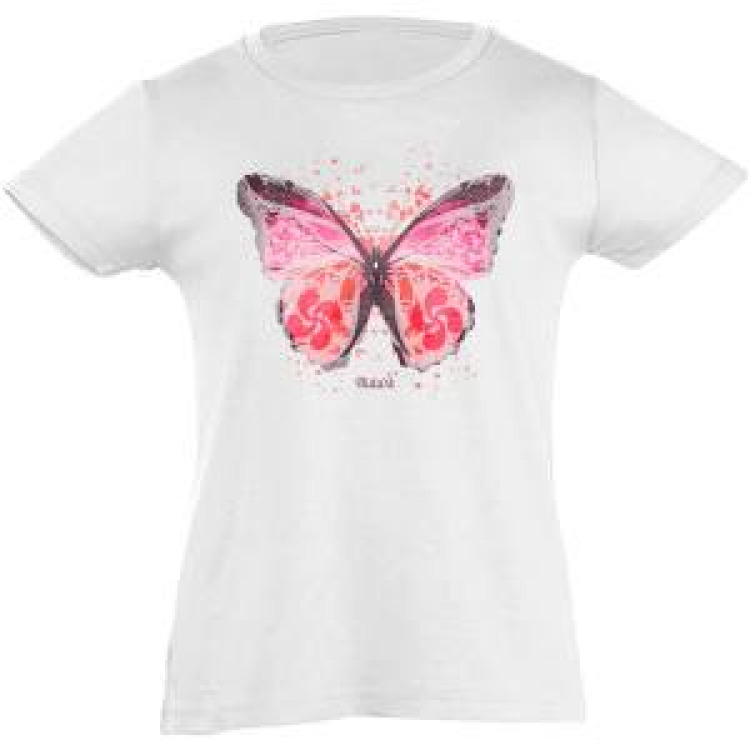 T-shirt fillette Papillon Bidart Blanc 2 ans