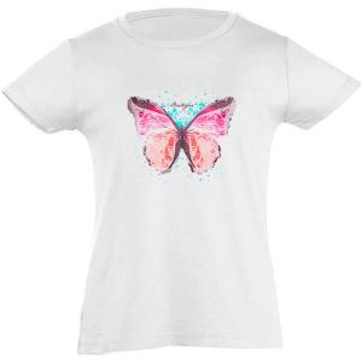Tshirt fillette Papillon  Strass Blanc 4 ans