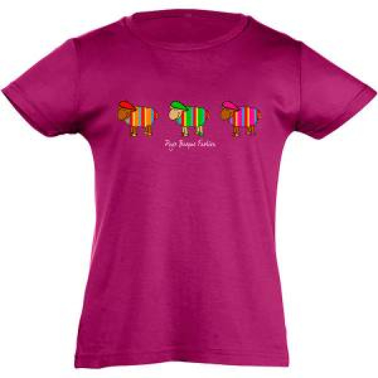 T-shirt fillette Pays Basque Fashion Fuschia 2 ans