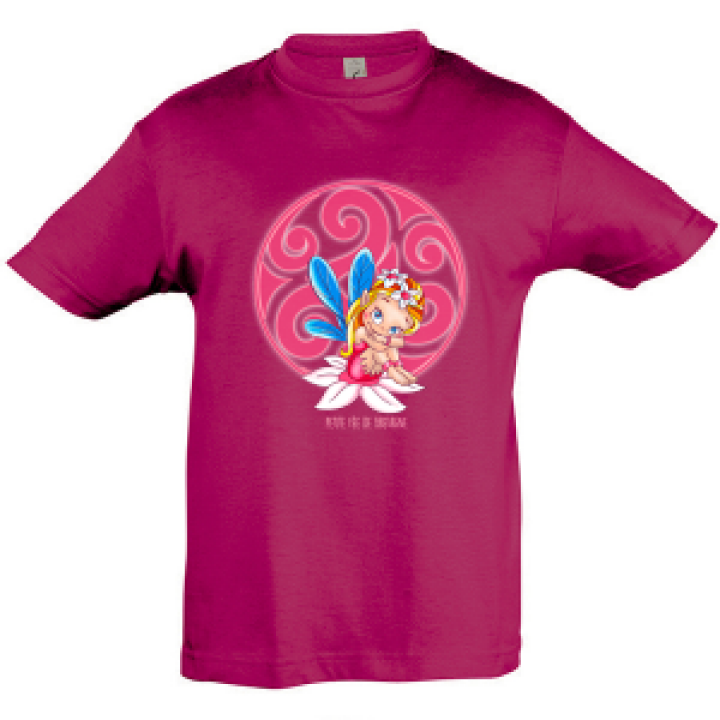 Tshirt fillette Petite Fée de Bretagne  Strass Fuschia 4 ans