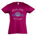 T-shirt fillette Petite Fille de l&rsquo;oc&eacute;an Erquy + Strass Fuschia 2 ans