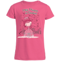 T-shirt fillette Petite Princesse de Chambord + Couronne Strass Rose Orchidée 10 ans