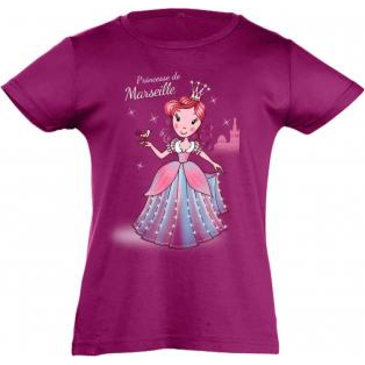T-shirt fillette Princesse Marseille Fuschia 2 ans