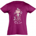 T-shirt fillette Reine des Sir&egrave;nes Hendaye + transfert Paillettes Fuschia 2 ans
