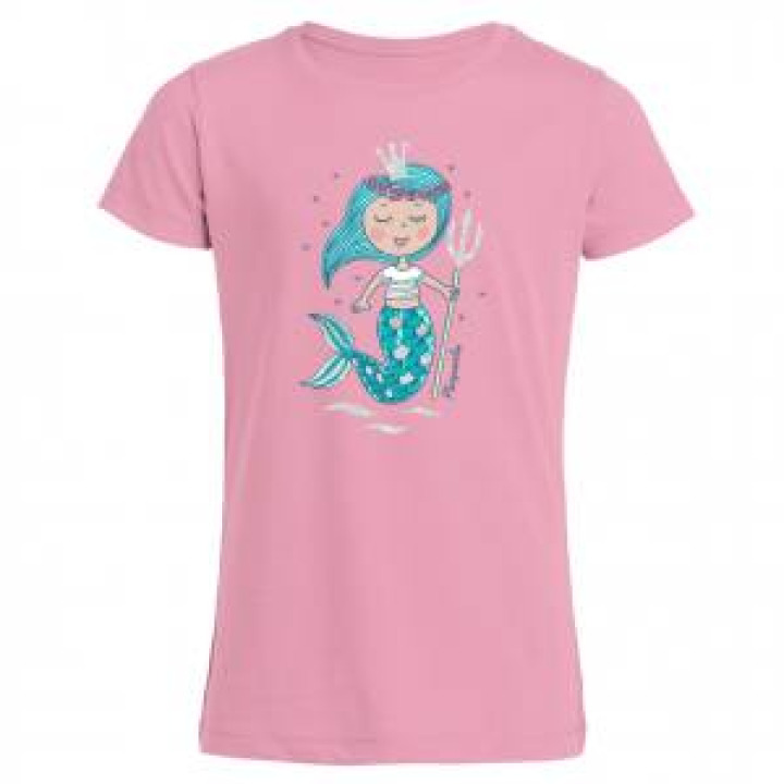 Tshirt fillette Reine des Sirènes Plougonvelin  transfert Paillettes Rose Orchidée 4 ans