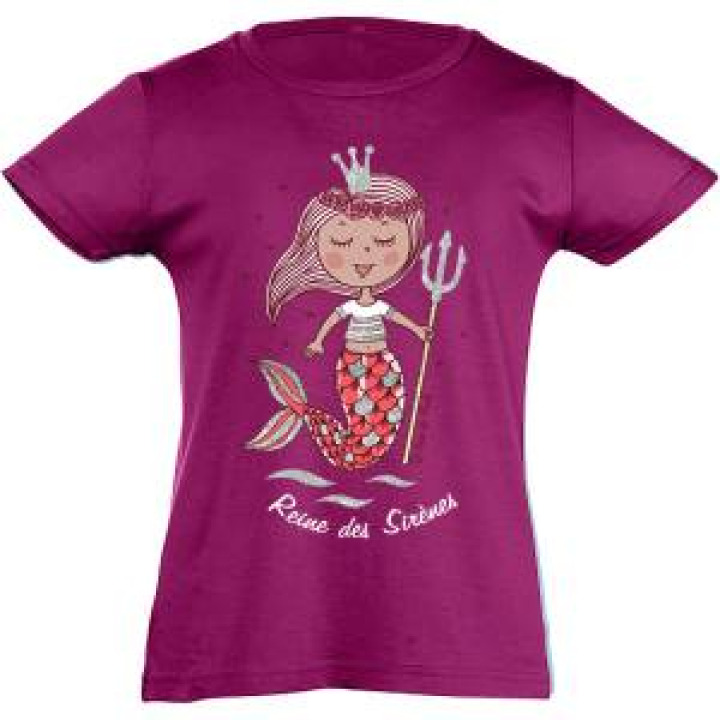 Tshirt fillette Reine des Sirènes Saint Jean de Monts Fuschia 2 ans