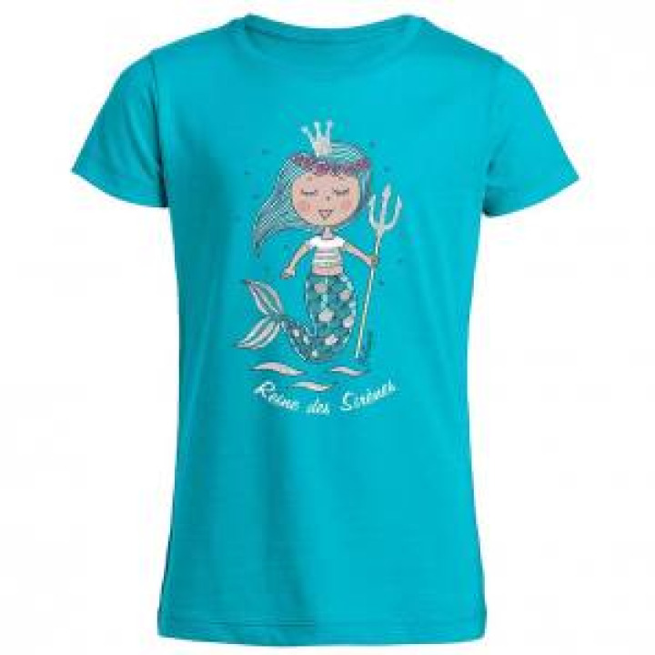 Tshirt fillette Reine des Sirènes  transfert Paillettes Rose Moyen 2 ans