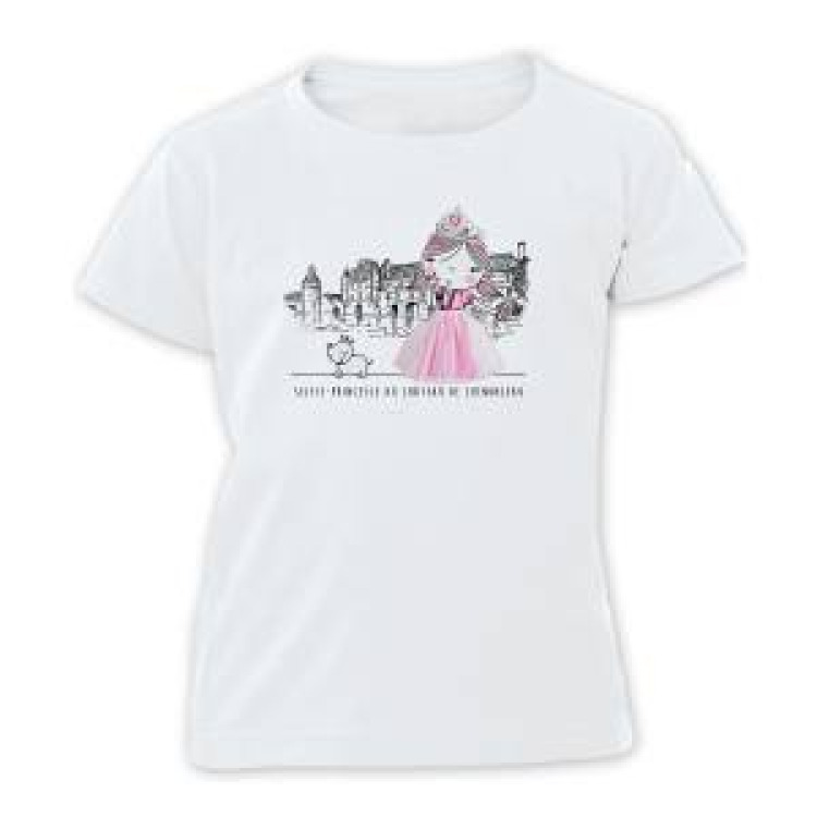 T-shirt fillette Selfie-Princesse Au Château de Chenonceau Blanc 2 ans