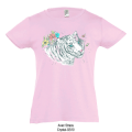 T-shirt fillette Tigre + Strass Beauval Rose Moyen 6 ans