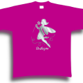 T-shirt fillette Transfert Paillette F&eacute;e Fleur Broc&eacute;liande Fuschia 2 ans