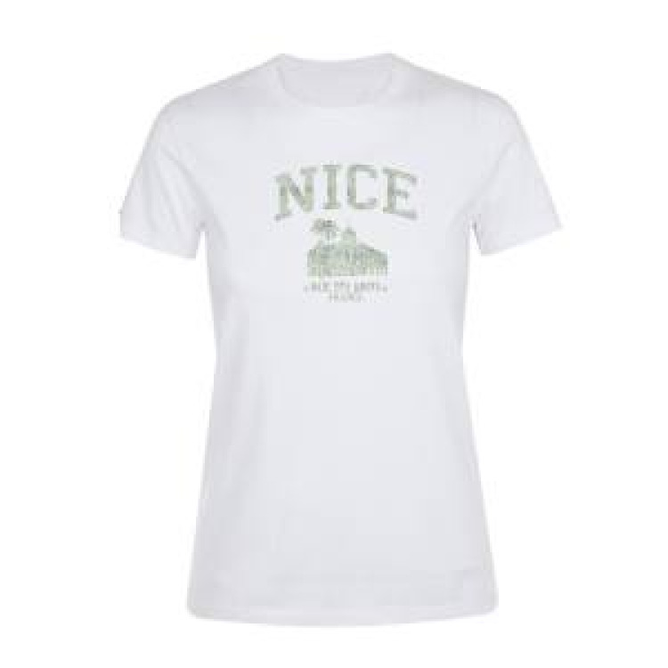 T-shirt fillette Transfert Paillette Nice (Negresco) Baie des Anges Version Or Blanc 12 ans