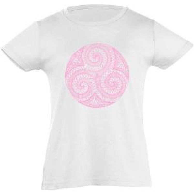 T-shirt fillette Triskell + Strass Blanc 10 ans
