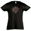 T-shirt fillette Triskell + transfert Strass Noir Profond 2 ans